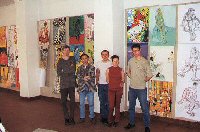 Vladimir Zuev with the students at the Art Faculty.